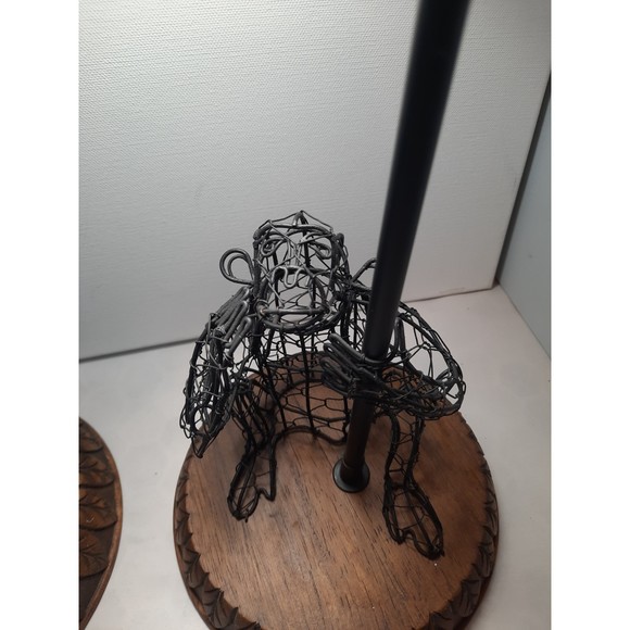 Wire Sculpted Ape Candle Holders Pair of Candlesticks - Picture 3 of 9